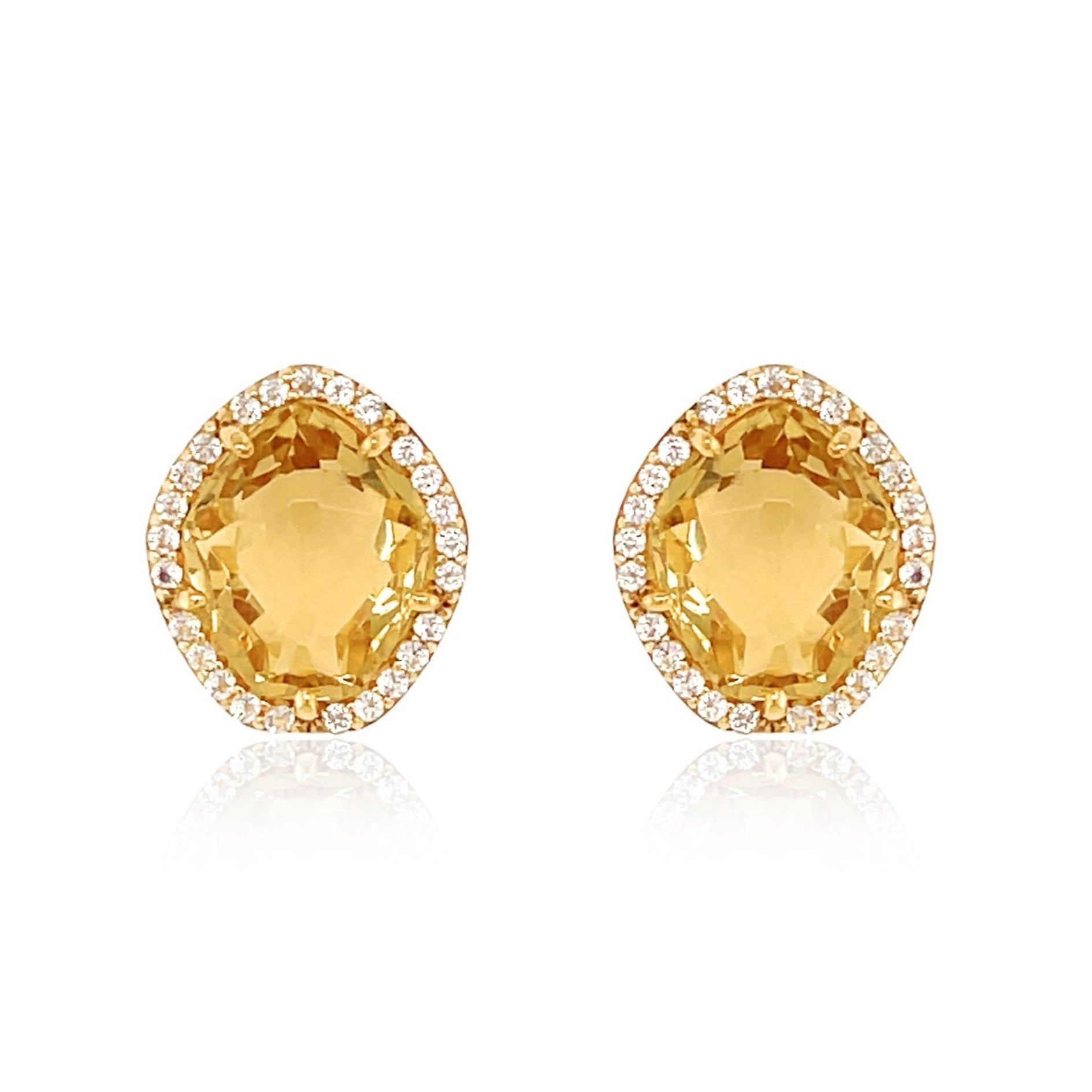 PANORAMA Earrings (1260) - Light Citrine / YG