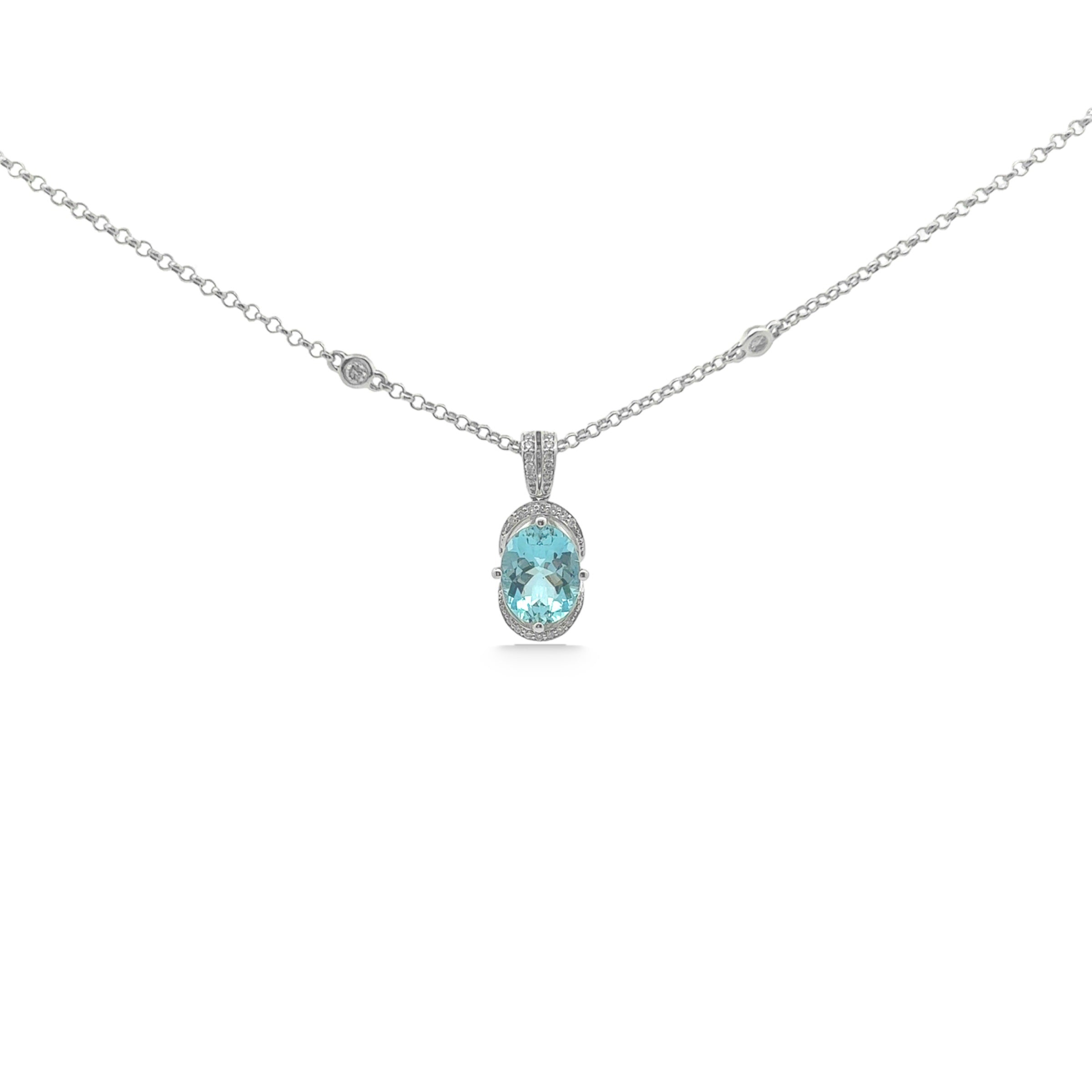18K Aquamarine Pendant