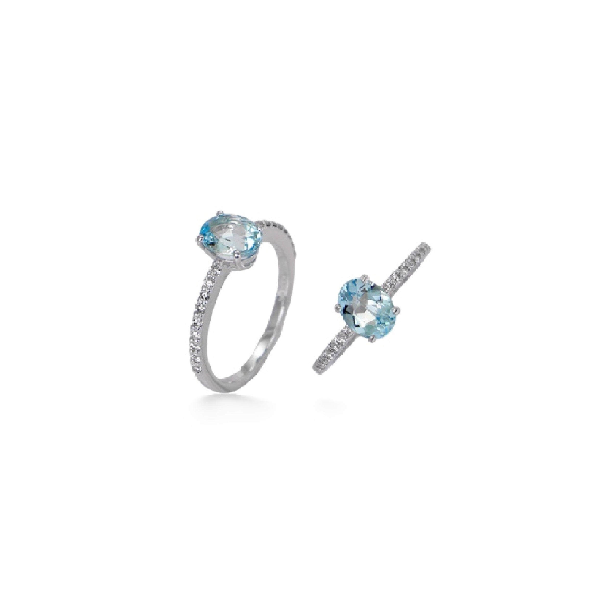 18K Aquamarine Ring