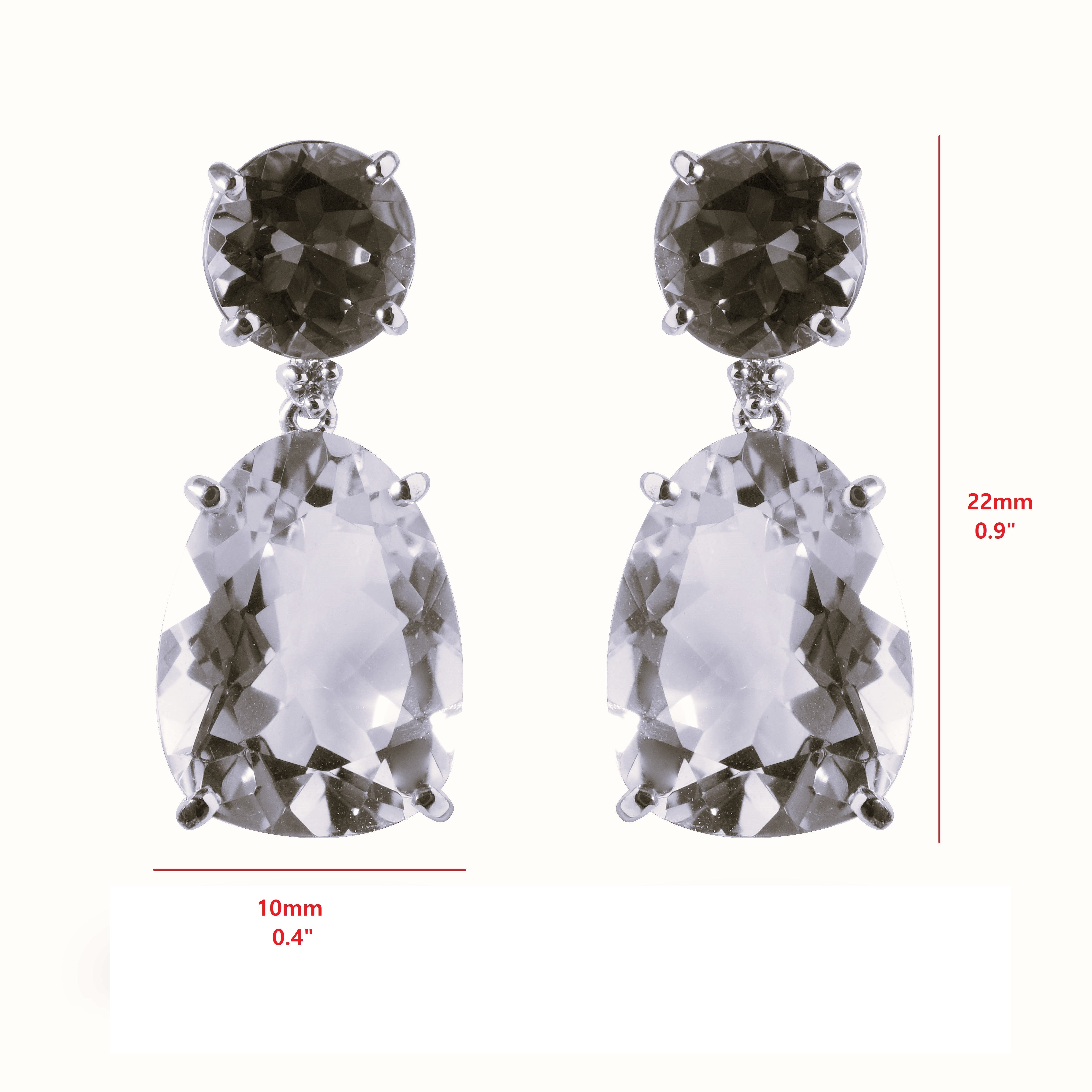 18K Prasiolite & Olive Quartz  Earrings