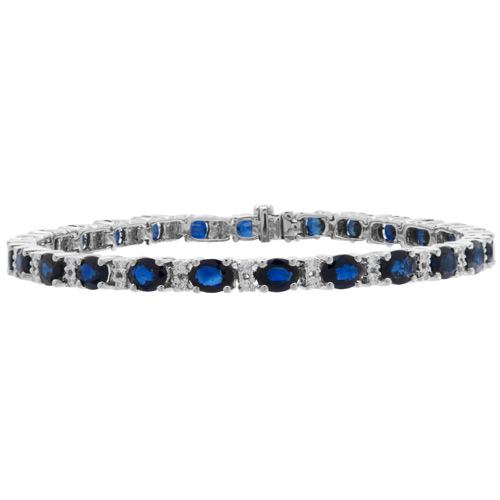 12.35 CARAT SAPPHIRE AND DIAMOND BRACELET 18KT WHITE GOLD