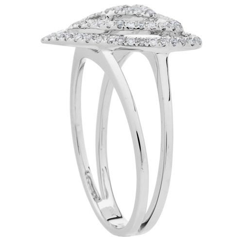 0.26 CARAT ROUND BRILLIANT DIAMOND RING 18KT WHITE GOLD