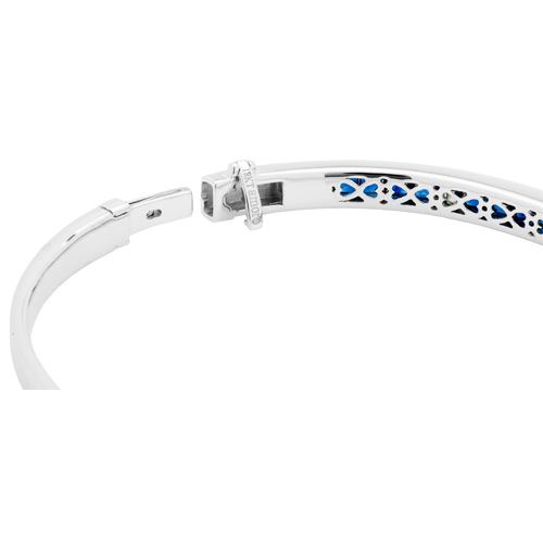 3.89 CARAT SAPPHIRE AND DIAMOND BANGLE 18KT WHITE GOLD