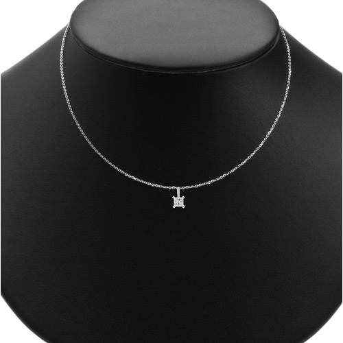 0.50 CARAT PRINCESS CUT ETERNITYMARK DIAMOND NECKLACE 18KT WHITE GOLD