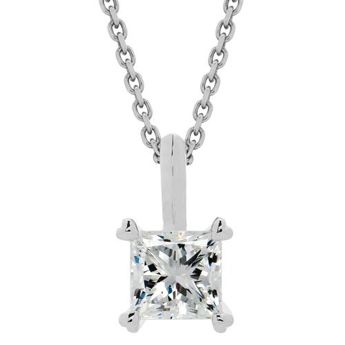 0.50 CARAT PRINCESS CUT ETERNITYMARK DIAMOND NECKLACE 18KT WHITE GOLD