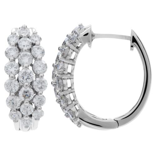 2.50 Carat Round Cut Eternitymark Diamond Hoop Earrings 18Kt White Gold