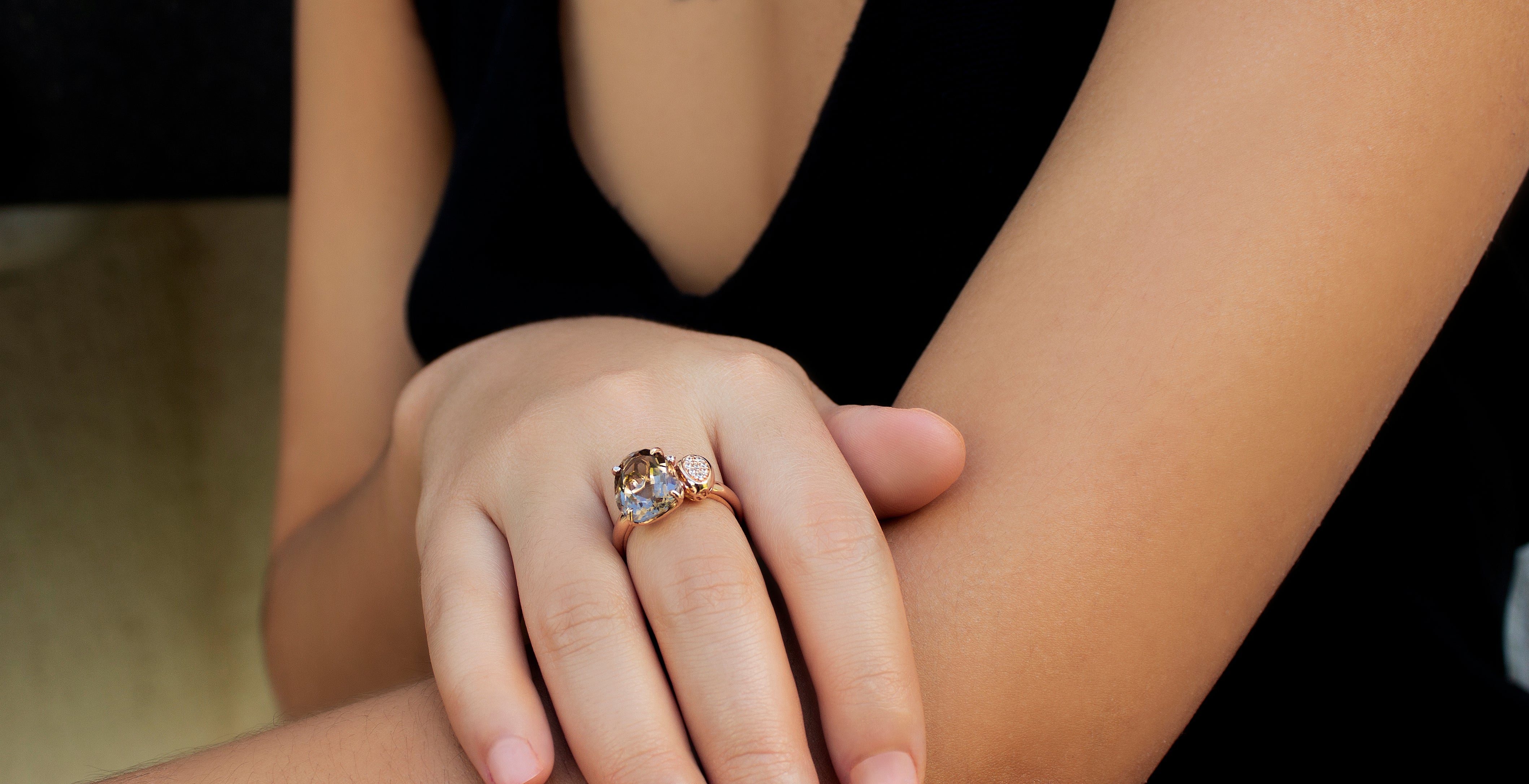 18K Smoky Quartz Ring