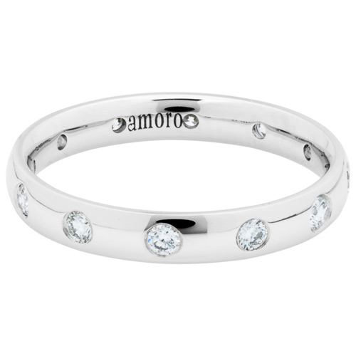 0.40 CARAT ROUND BRILLIANT DIAMOND ETERNITY RING 18KT WHITE GOLD