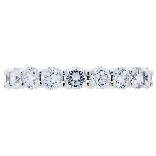 2.85 CARAT ROUND BRILLIANT DIAMOND ETERNITY RING 18KT WHITE GOLD