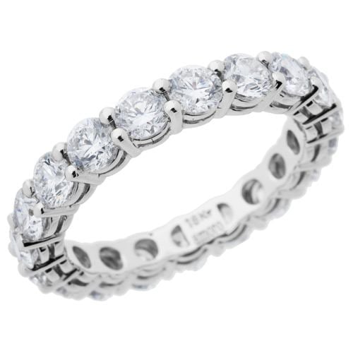 ANEL DE ETERNIDADE COM DIAMANTE BRILHANTE REDONDO DE 2,85 QUILATES OURO BRANCO 18KT