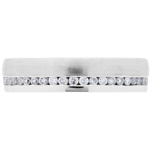 0.39 CARAT ROUND BRILLIANT DIAMOND ETERNITY RING 18KT BRUSHED WHITE GOLD