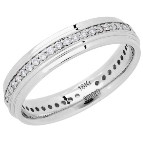 0.24 CARAT ROUND BRILLIANT DIAMOND ETERNITY RING 18KT WHITE GOLD