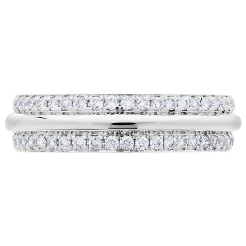 0.53 CARAT ROUND BRILLIANT DIAMOND ETERNITY RING 18KT WHITE GOLD