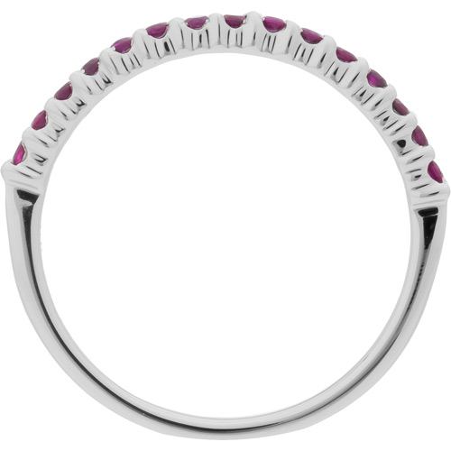 0.30 CARAT ROUND CUT RUBY BAND 18KT WHITE GOLD