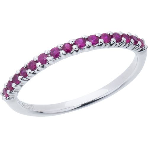 0.30 CARAT ROUND CUT RUBY BAND 18KT WHITE GOLD