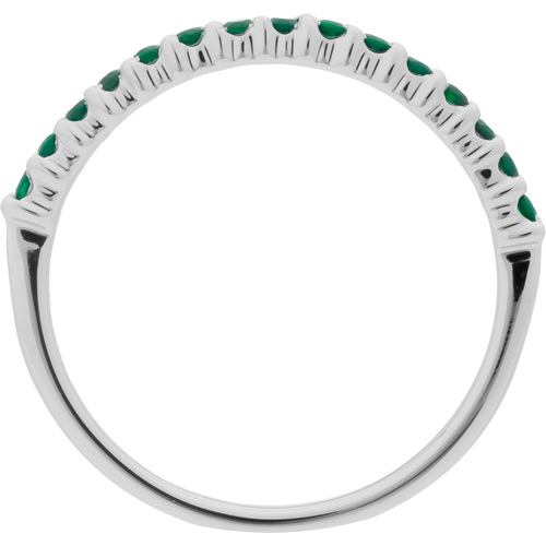 0.30 CARAT ROUND CUT EMERALD BAND 18KT WHITE GOLD