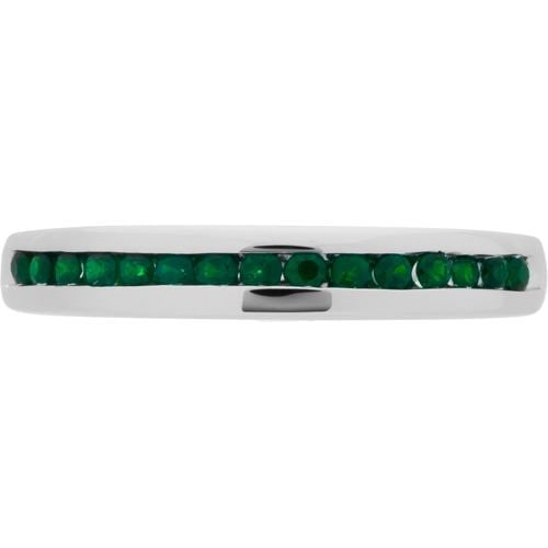 0.30 CARAT ROUND CUT EMERALD BAND 18KT WHITE GOLD