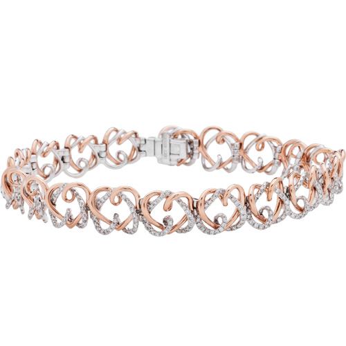 2.50 CARAT DIAMOND BRACELET 18KT ROSE AND WHITE GOLD