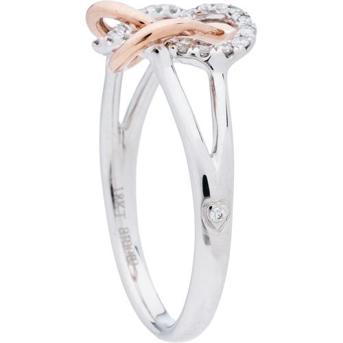 0.19 CARAT DIAMOND RING 18KT ROSE AND WHITE GOLD