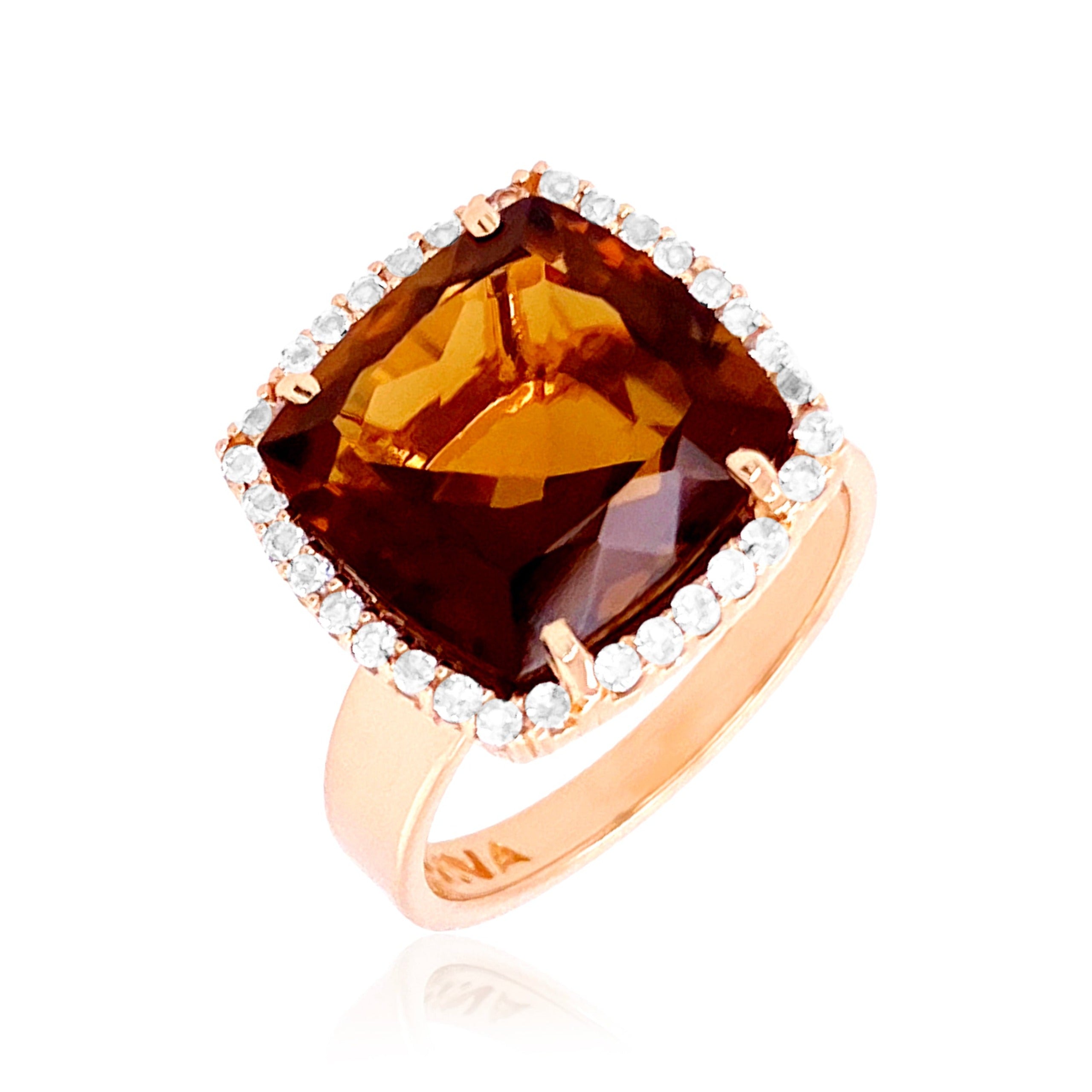 DEUX Ring (1145) - Whisky Citrine / RG