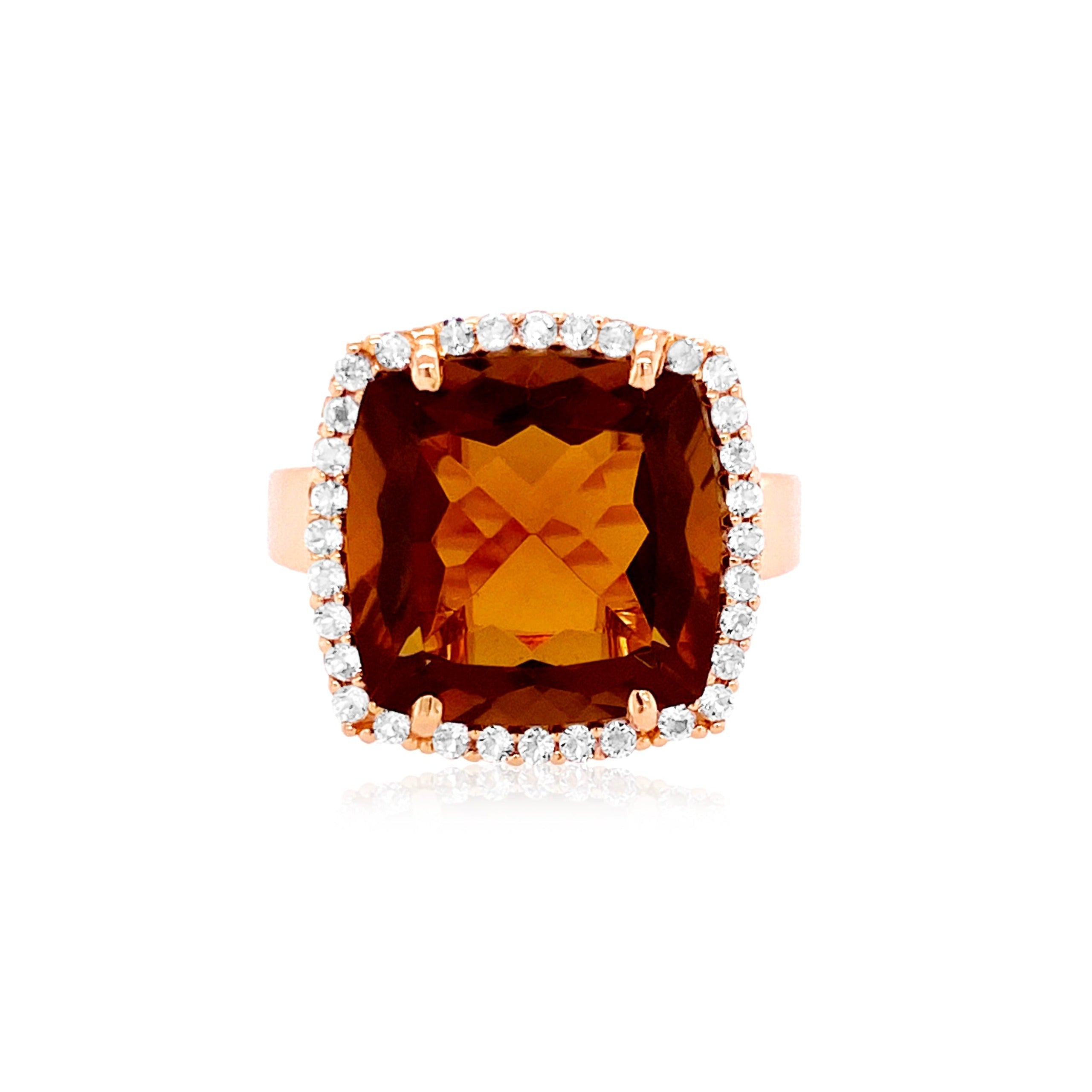 DEUX Ring (1145) - Whisky Citrine / RG