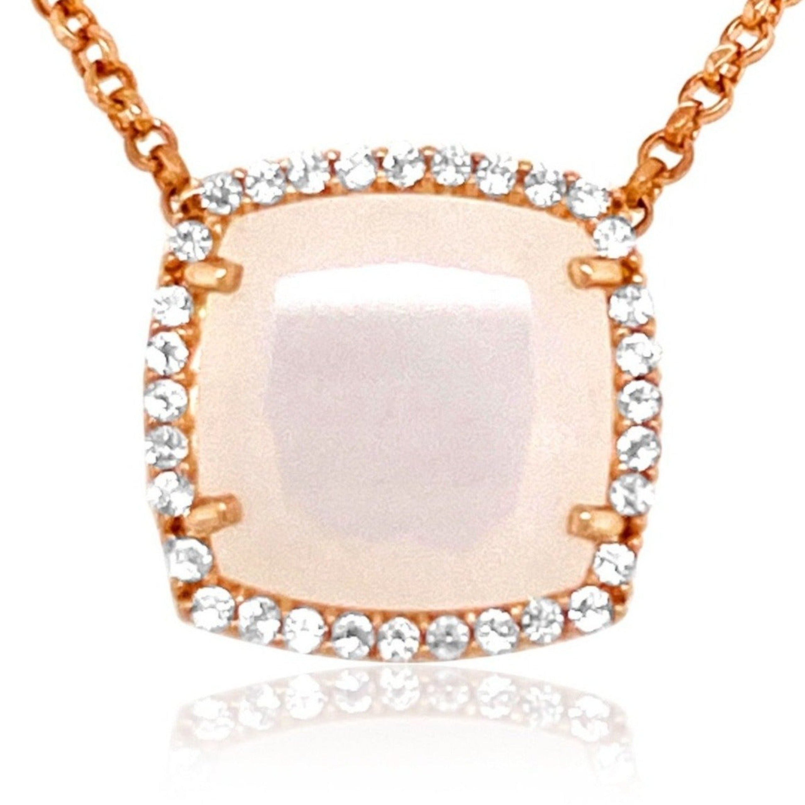 DEUX Necklace (1145) - Opal Quartz / RG