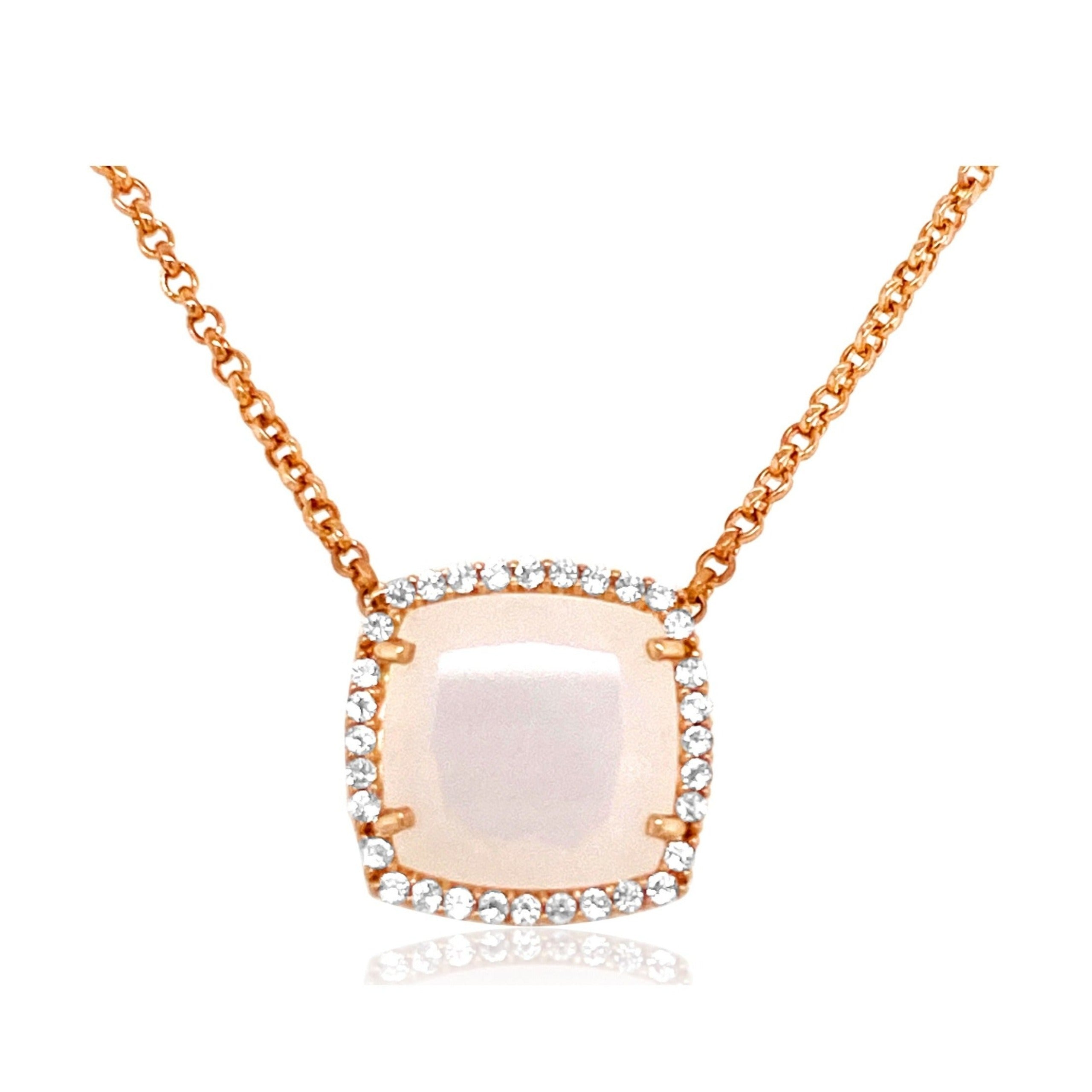 DEUX Necklace (1145) - Opal Quartz / RG