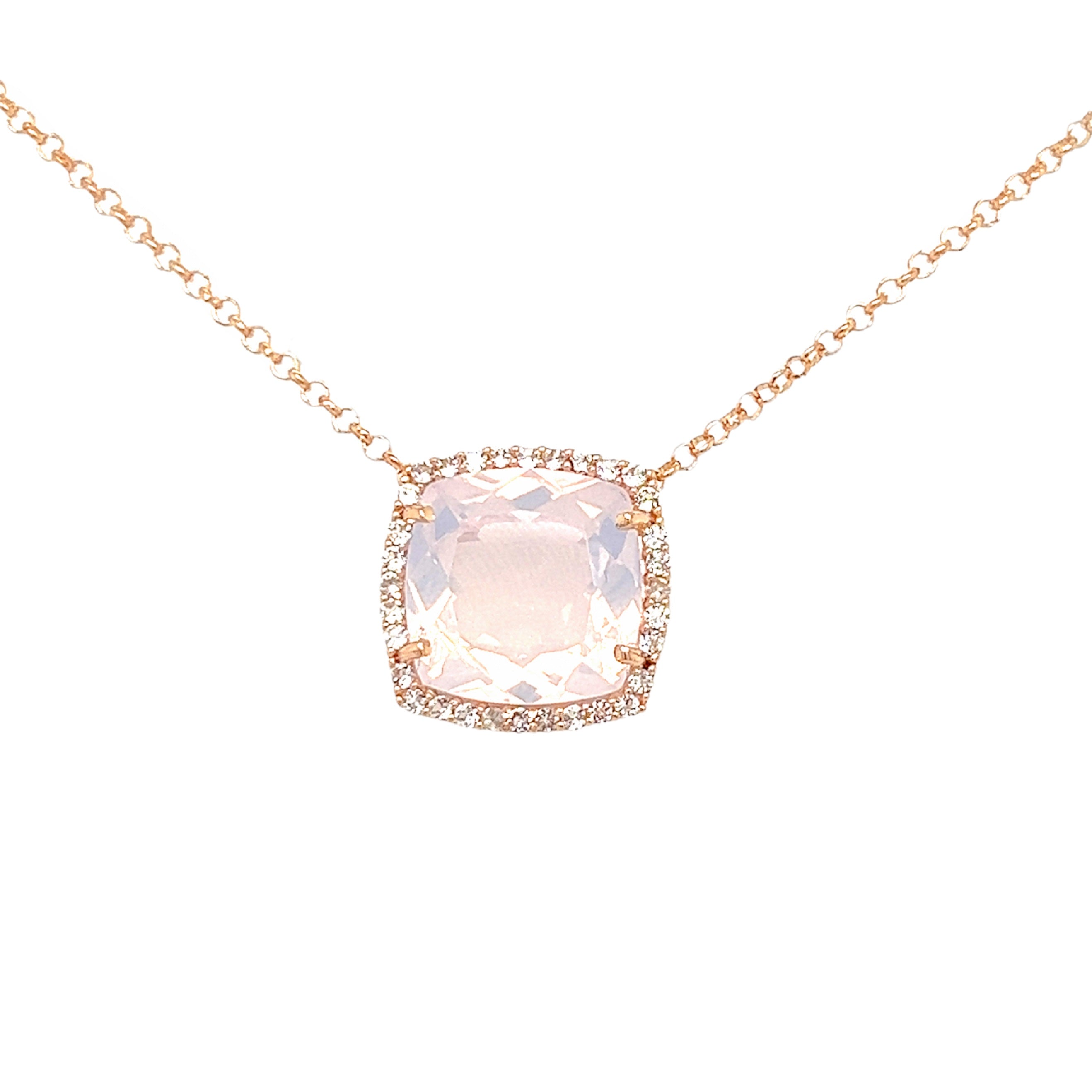 DEUX Necklace (1145) - Lilac Opal Amethyst / RG