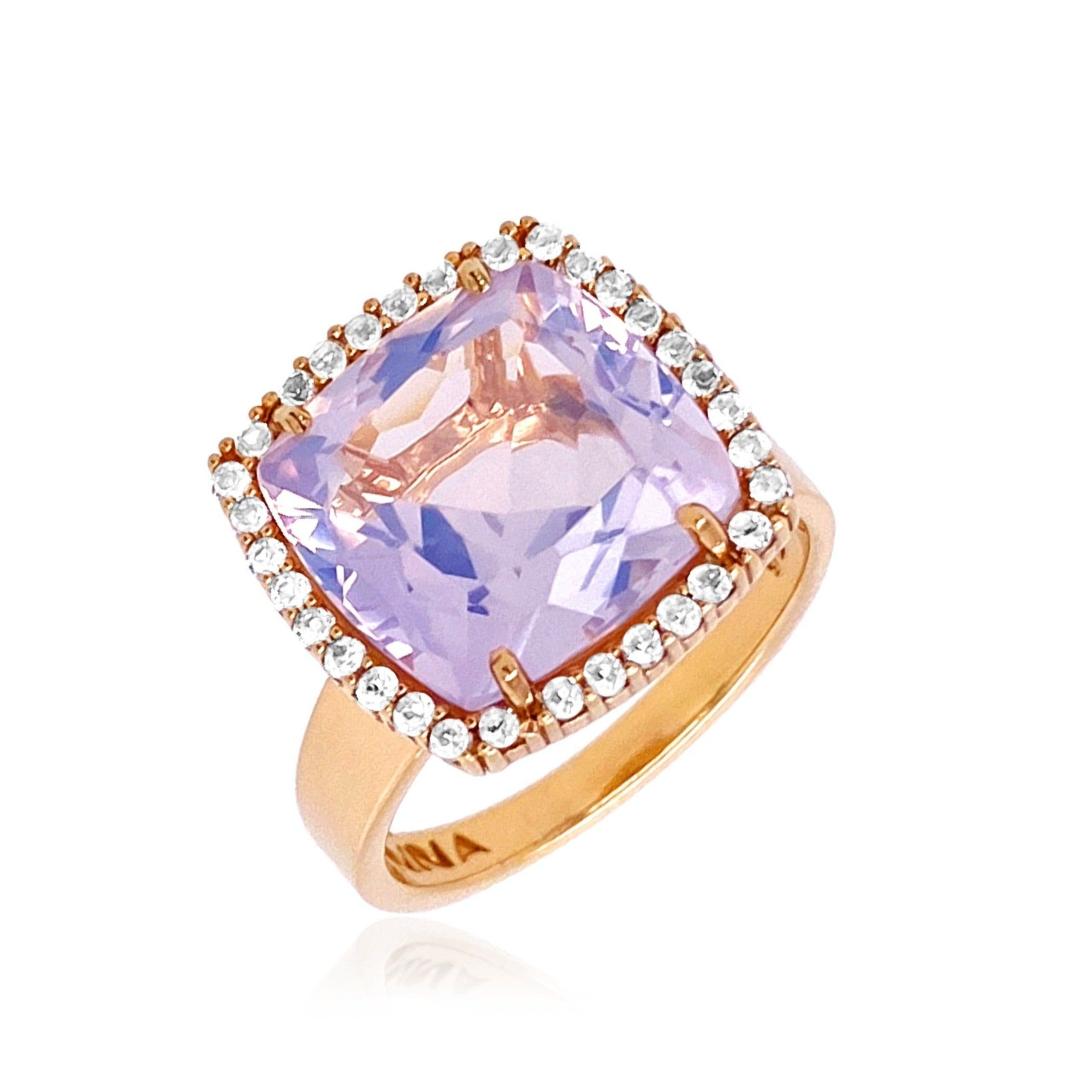 DEUX Ring (1145) - Lilac Opal Amethyst / RG