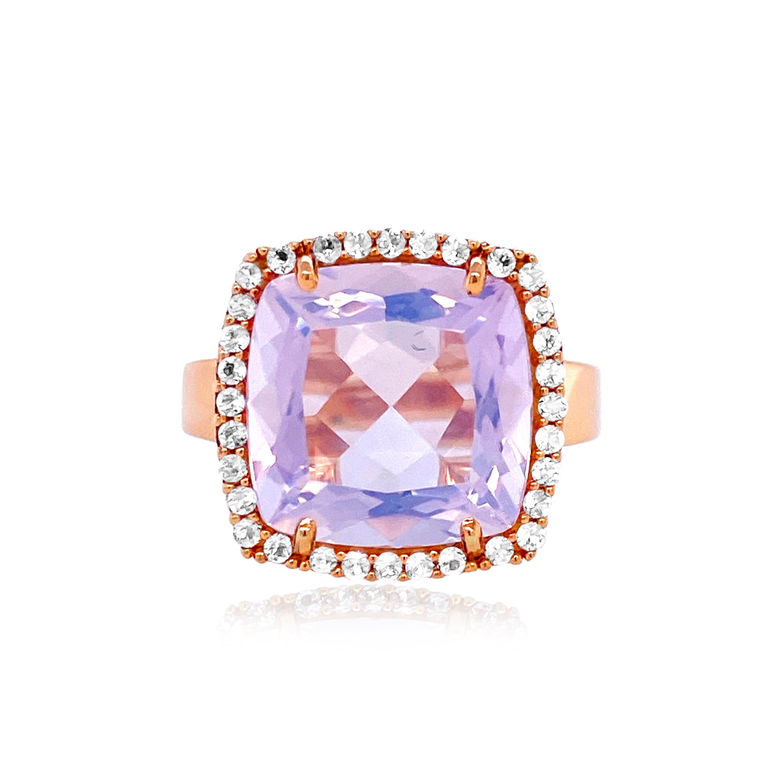 DEUX Ring (1145) - Lilac Opal Amethyst / RG