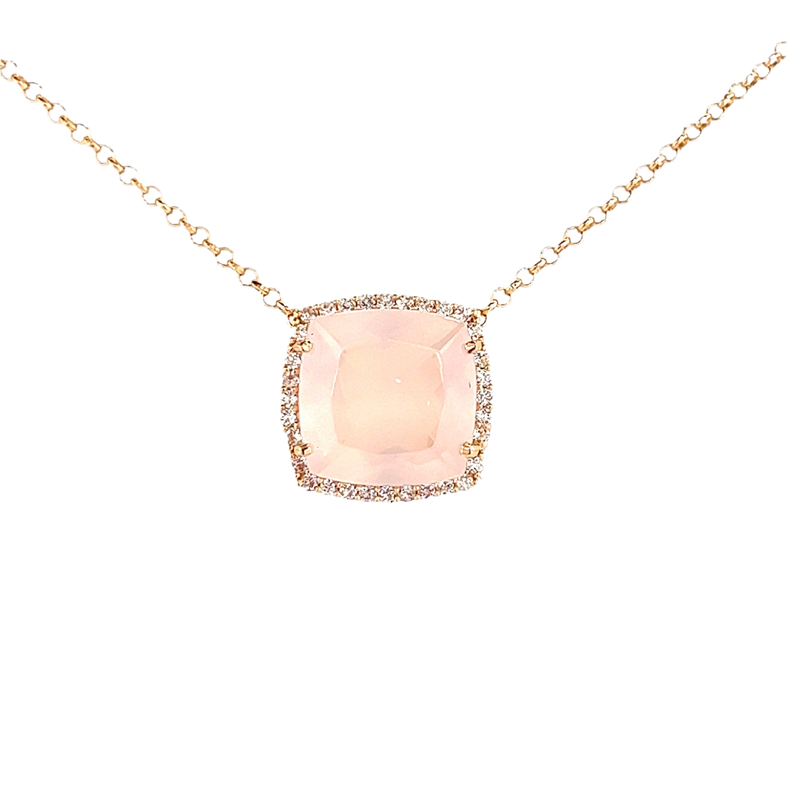 DEUX Necklace (1145) - Rose Quartz / RG