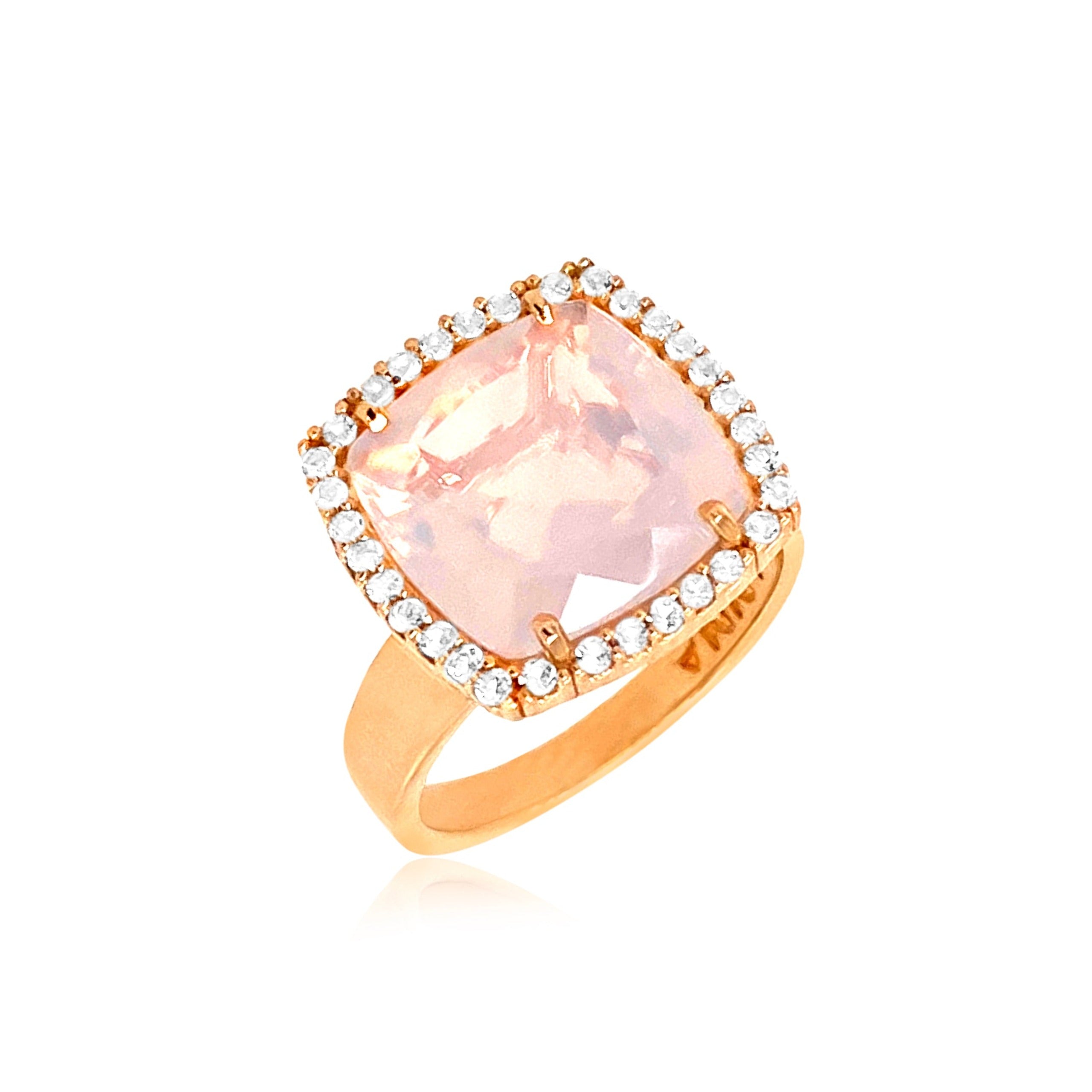 DEUX Ring (1145) - Rose Quartz / RG