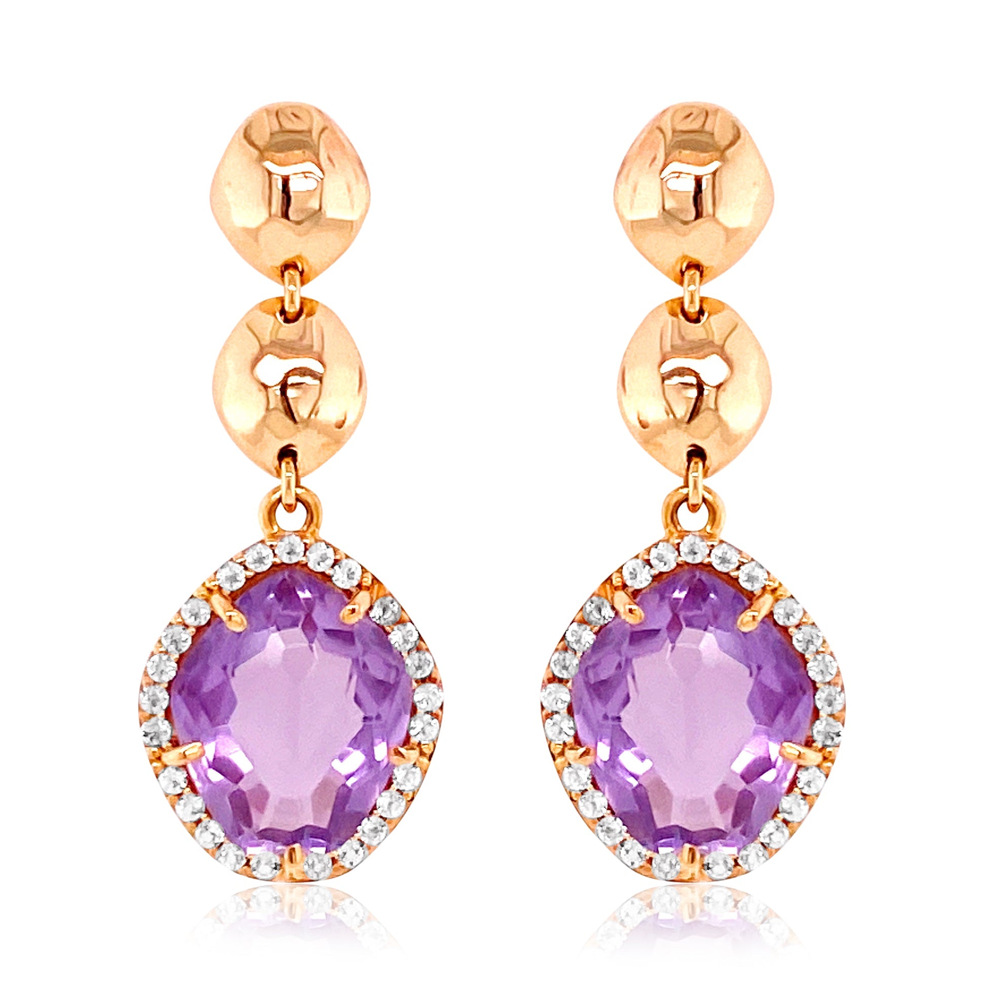 PANORAMA Earrings - Pink Amethyst / RG