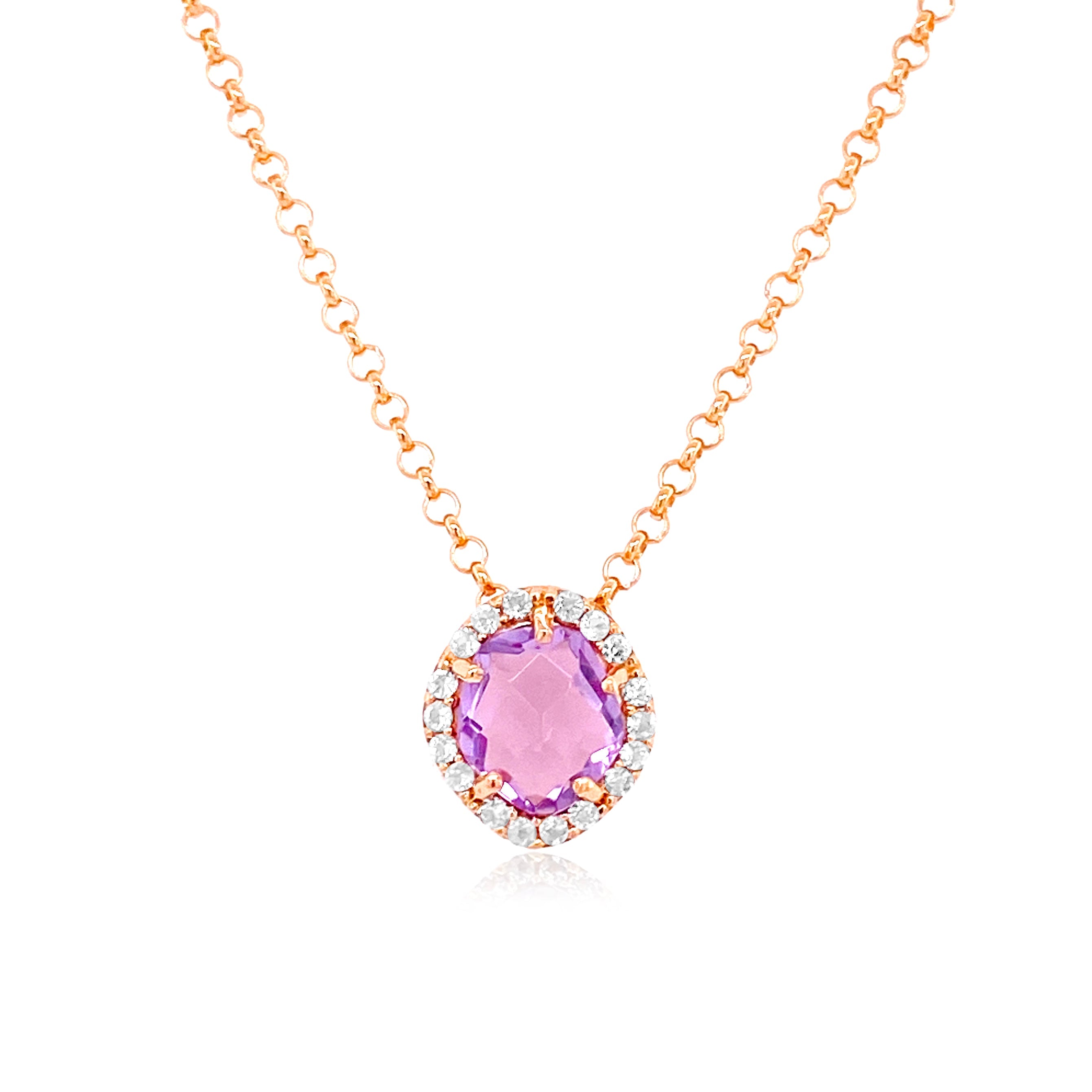 PANORAMA Necklace (1260) - Pink Amethyst / RG