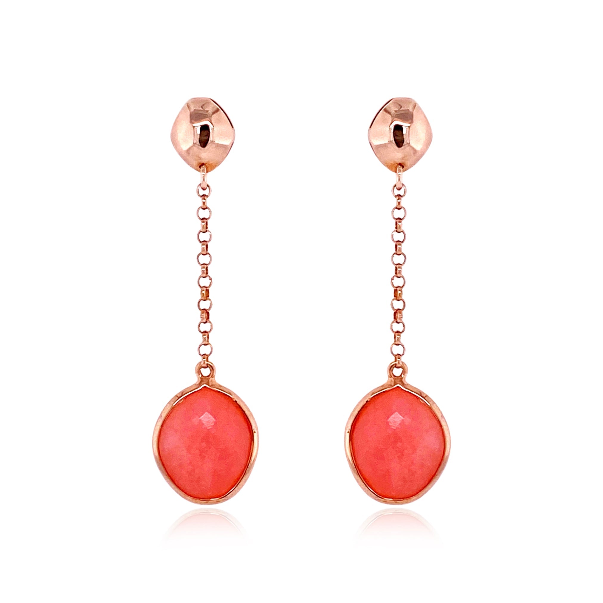 PANORAMA Earrings (1260) - Rose Chalcedony / RG