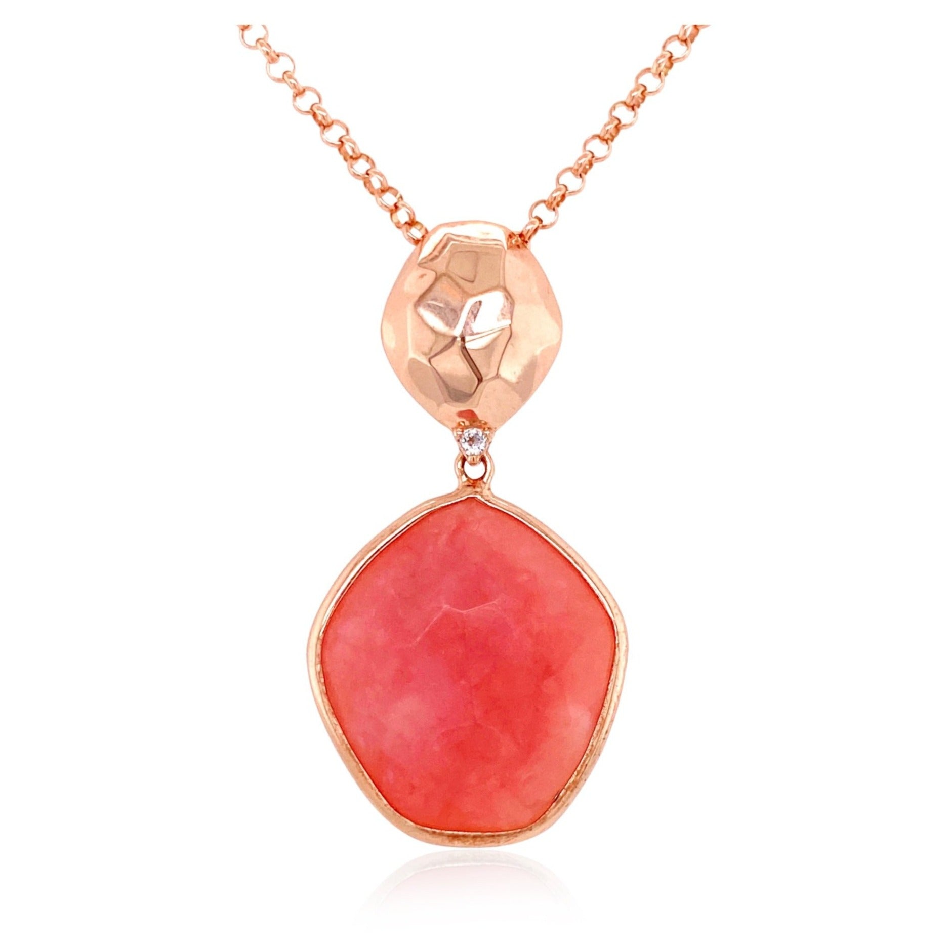 PANORAMA Necklace (1260) - Rose Chalcedony / RG