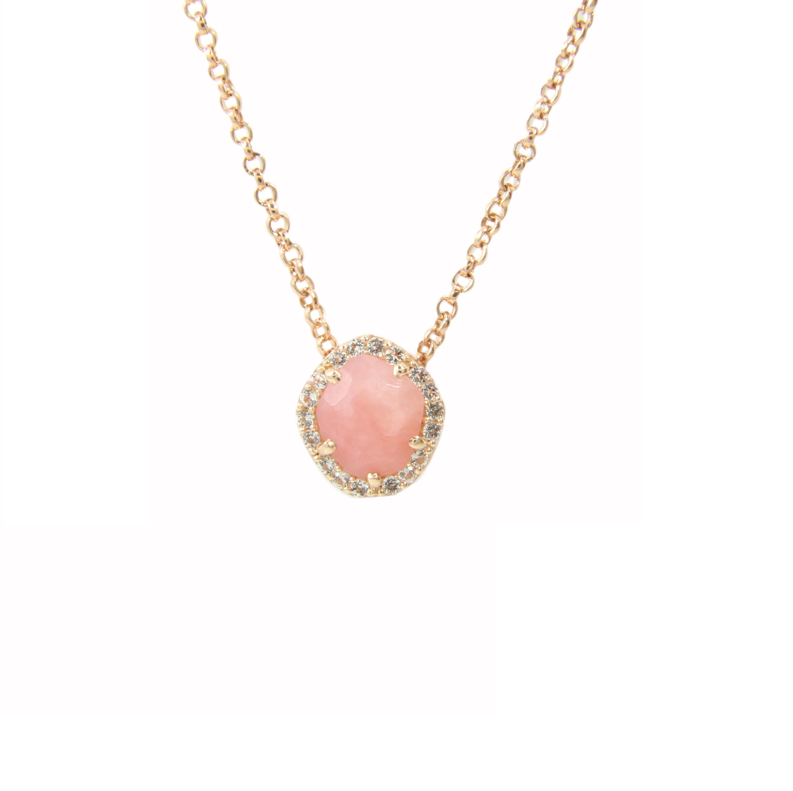 PANORAMA Necklace (1260) - Rose Chalcedony / RG