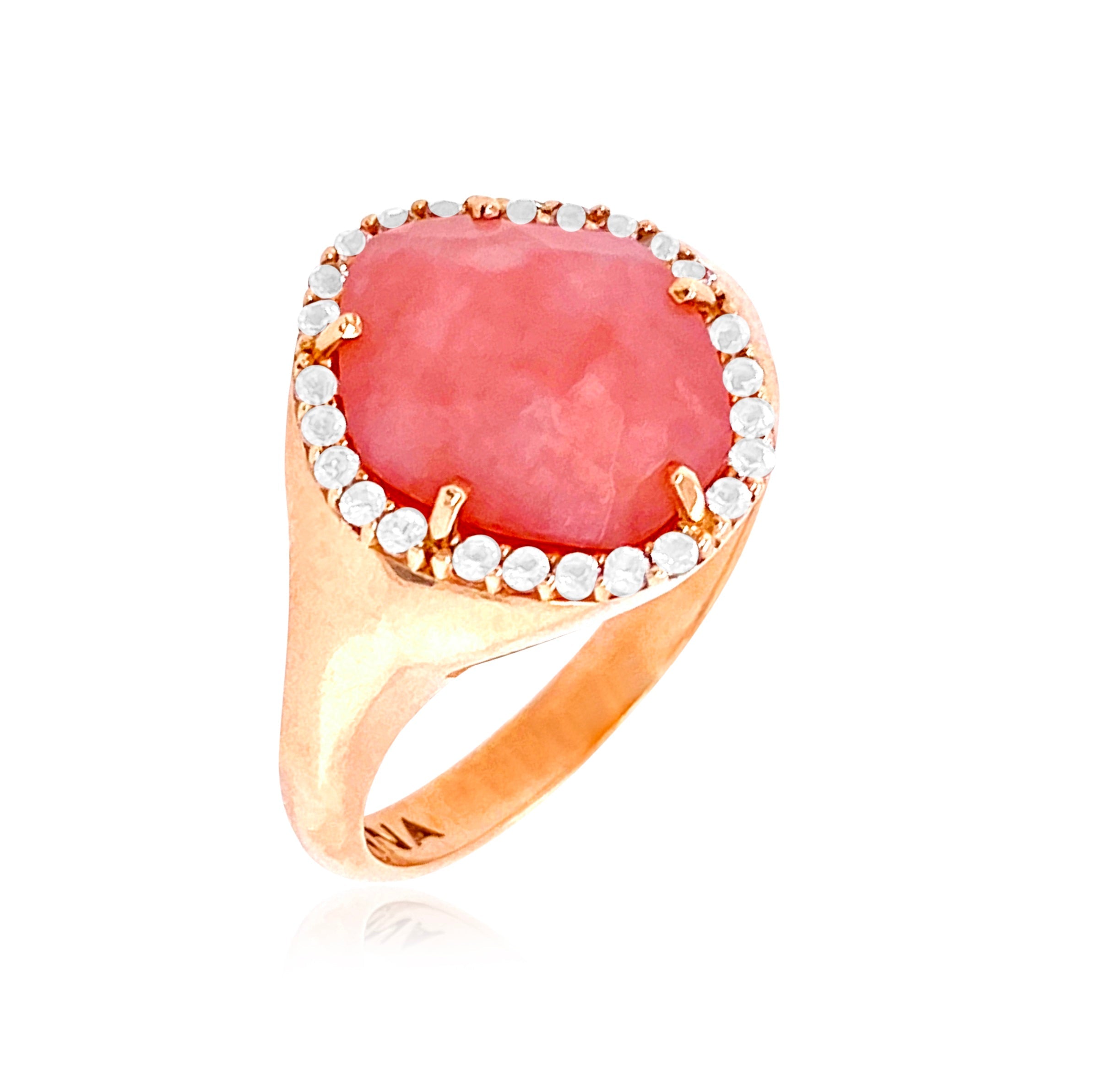 PANORAMA Ring (1260) -  Rose Chalcedony / RG