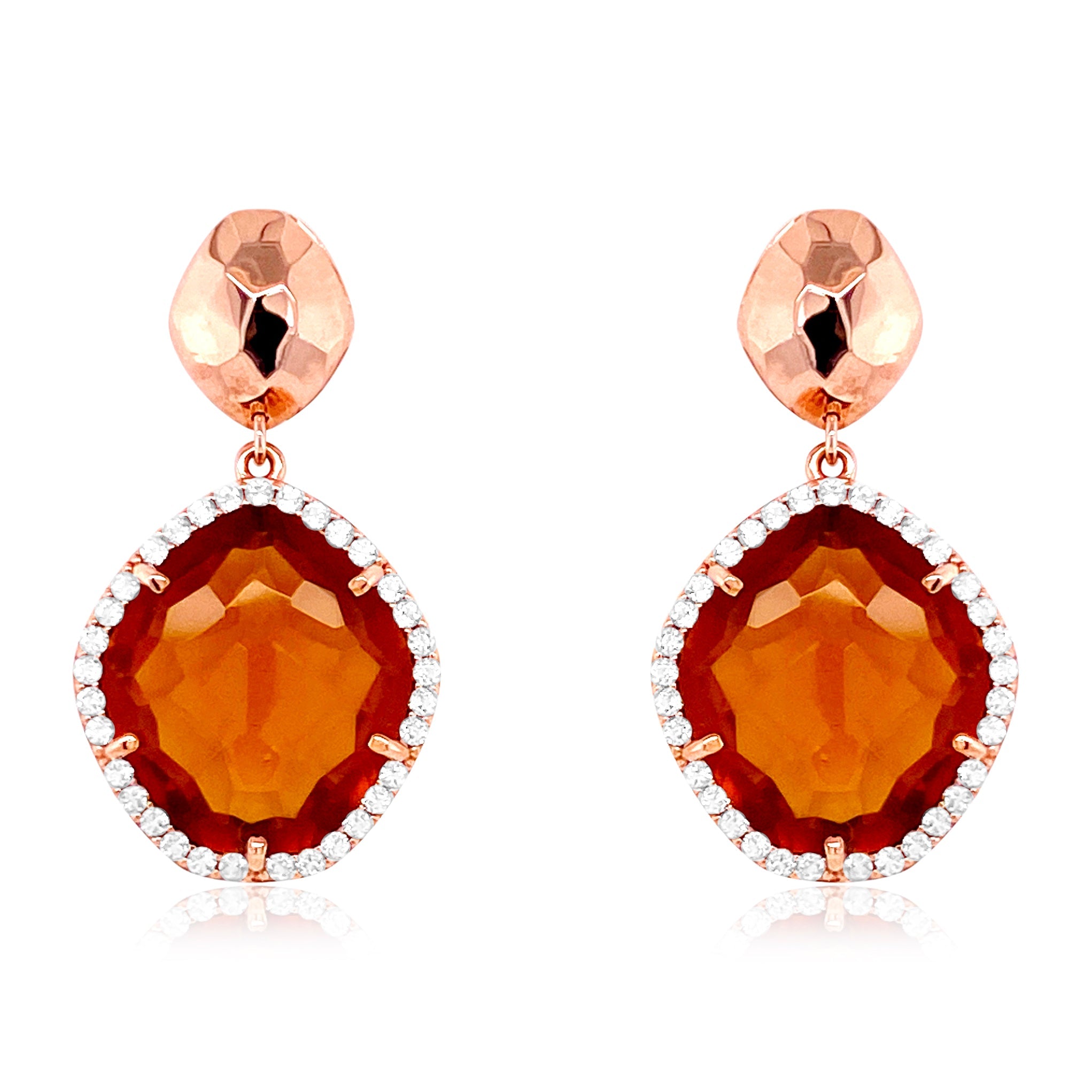 PANORAMA Earrings (1260) - Whisky Citrine / RG