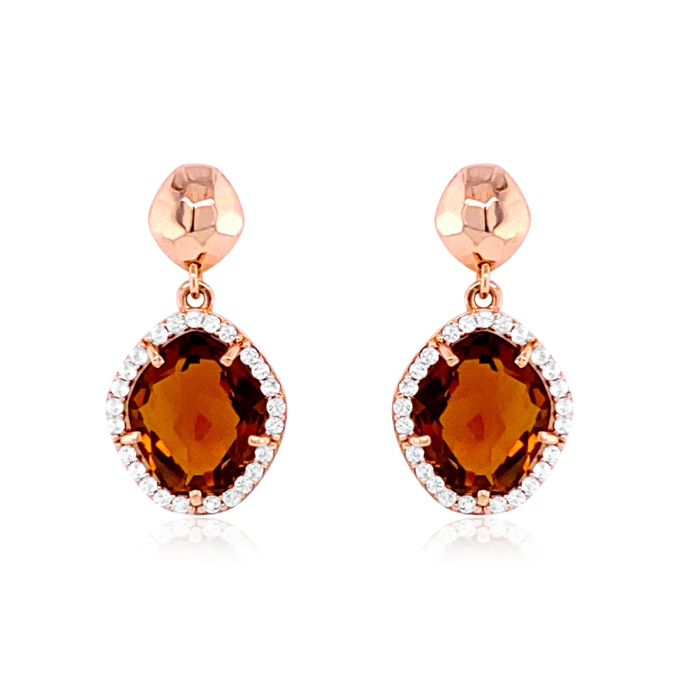 PANORAMA Earrings (1260) - Whisky Citrine / RG