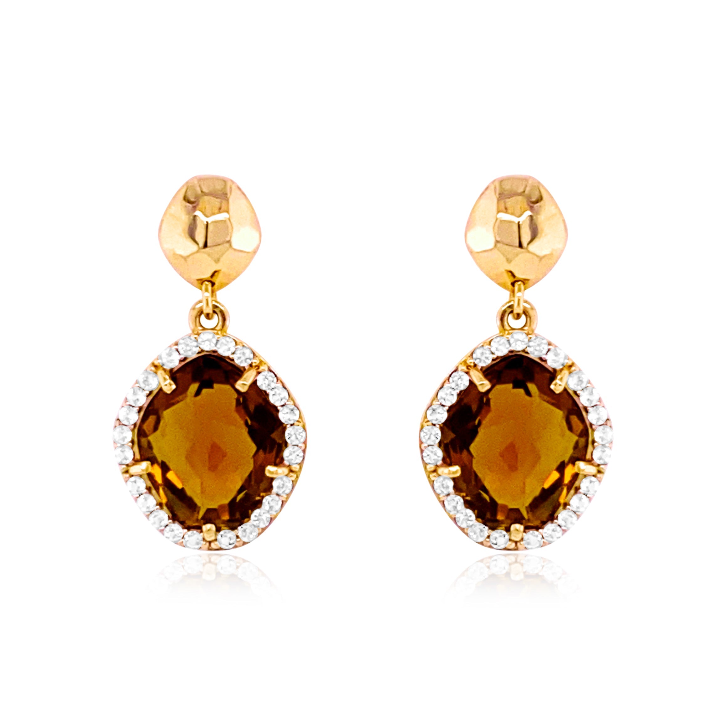 PANORAMA Earrings (1260) - Whisky Citrine / YG