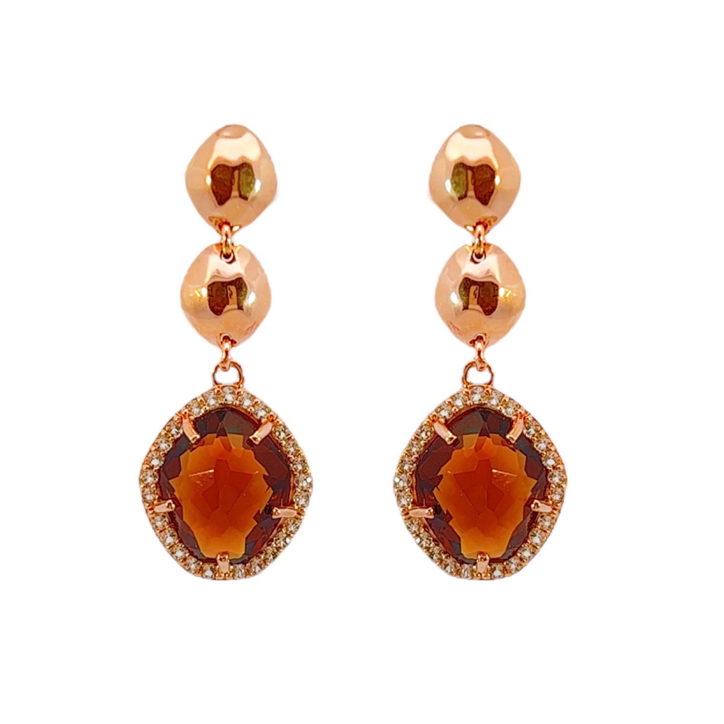 PANORAMA Earrings - Whiskey Citrine / RG