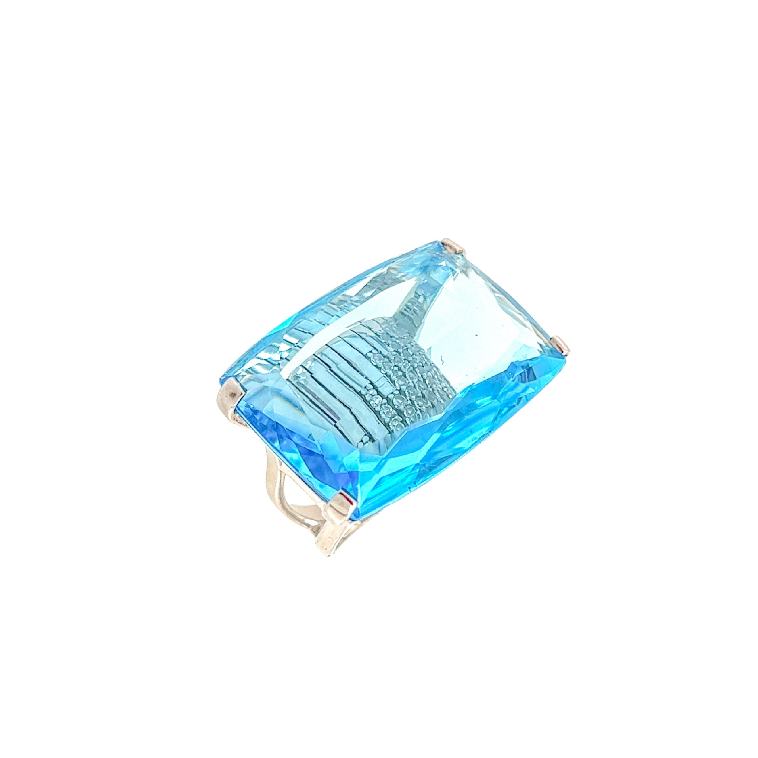 TRANSPARENZA Ring (0890) - Blue Topaz / SS