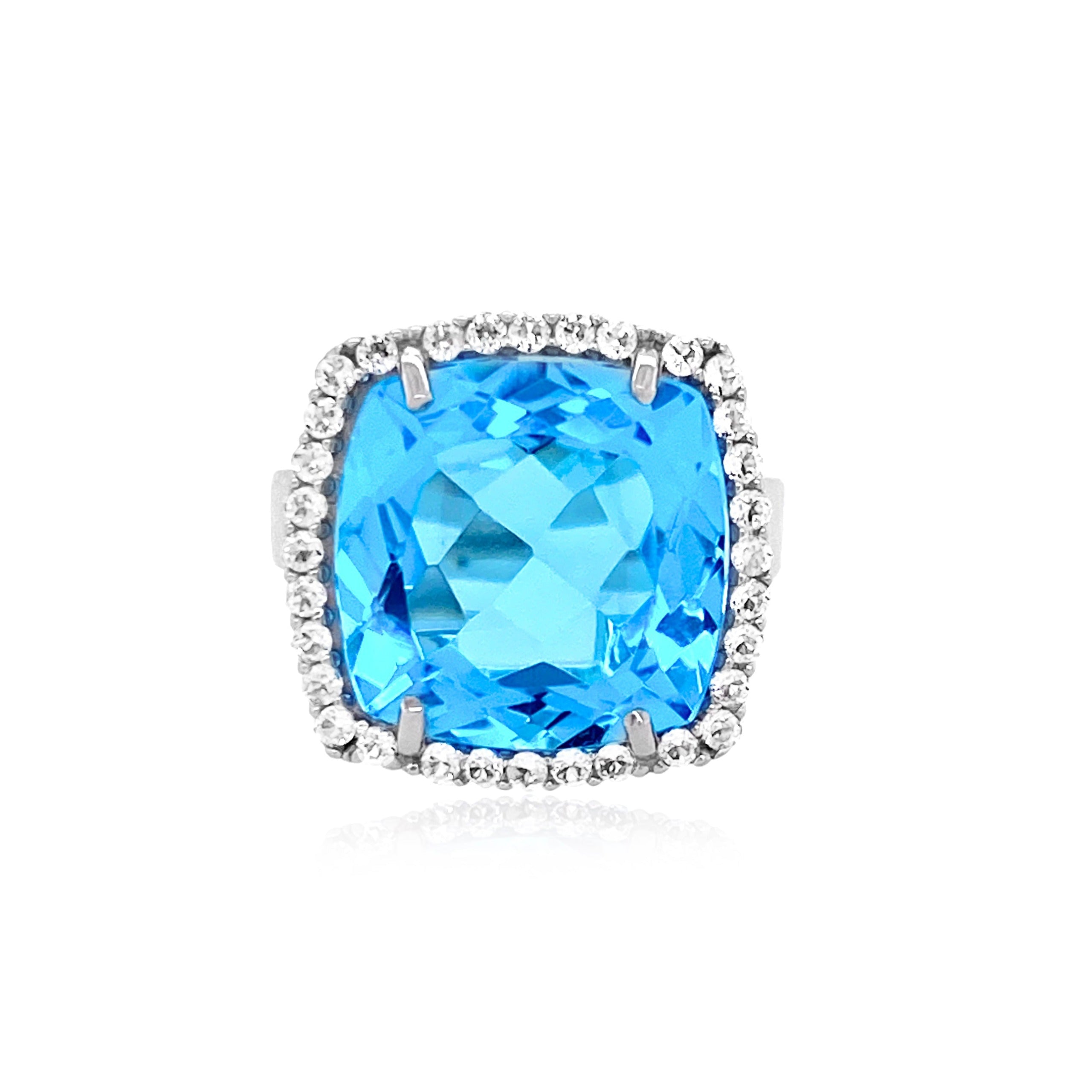 DEUX Ring (1145) - Blue Topaz /  SS