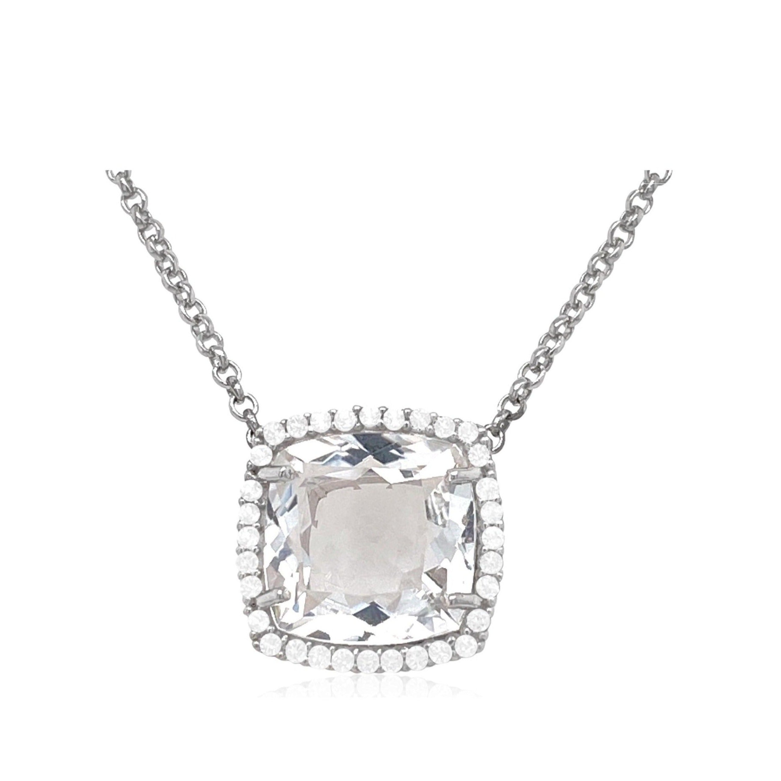 DEUX Necklace (1145) - Crystal / SS