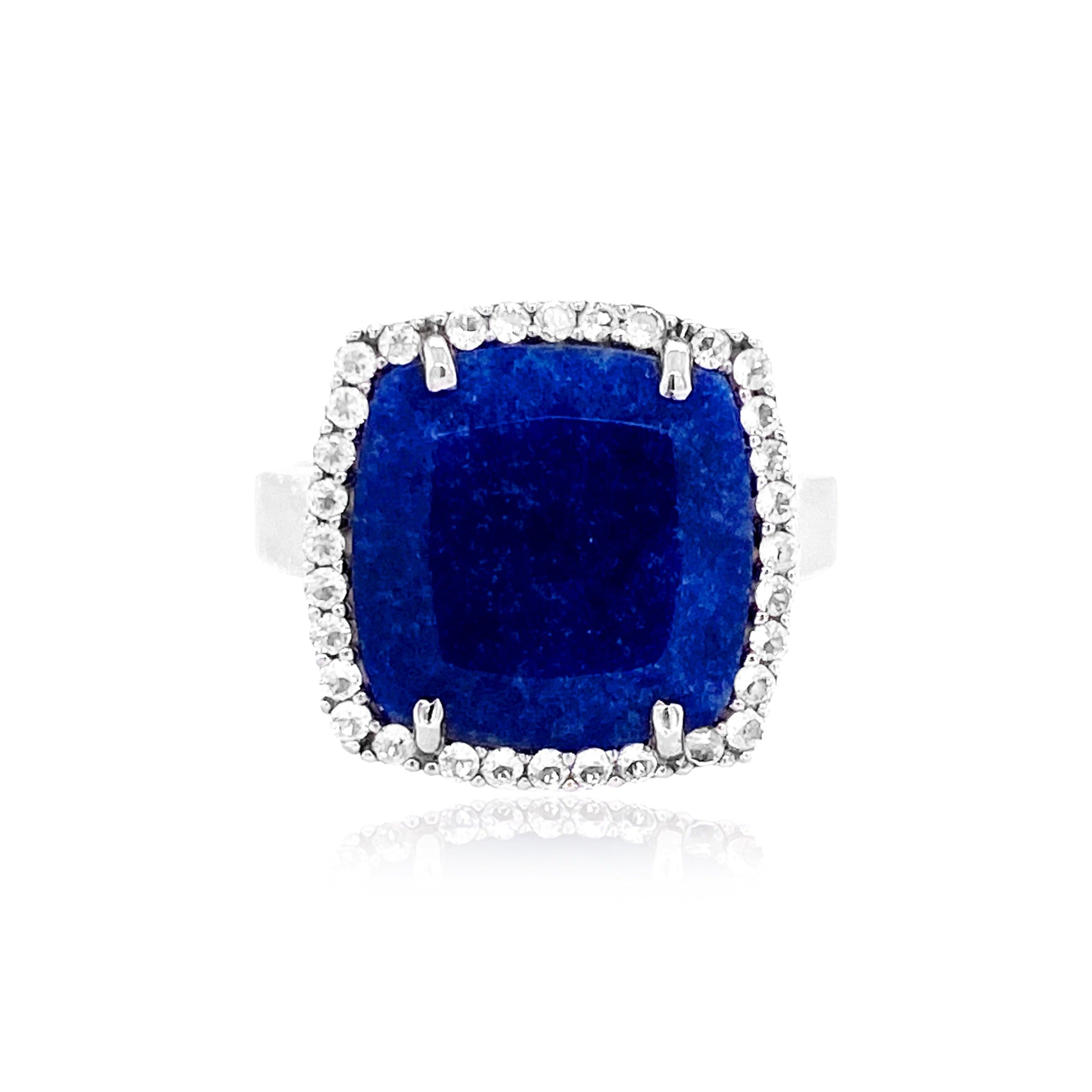 DEUX Ring (1145) - Navy Blue Quartz /  SS