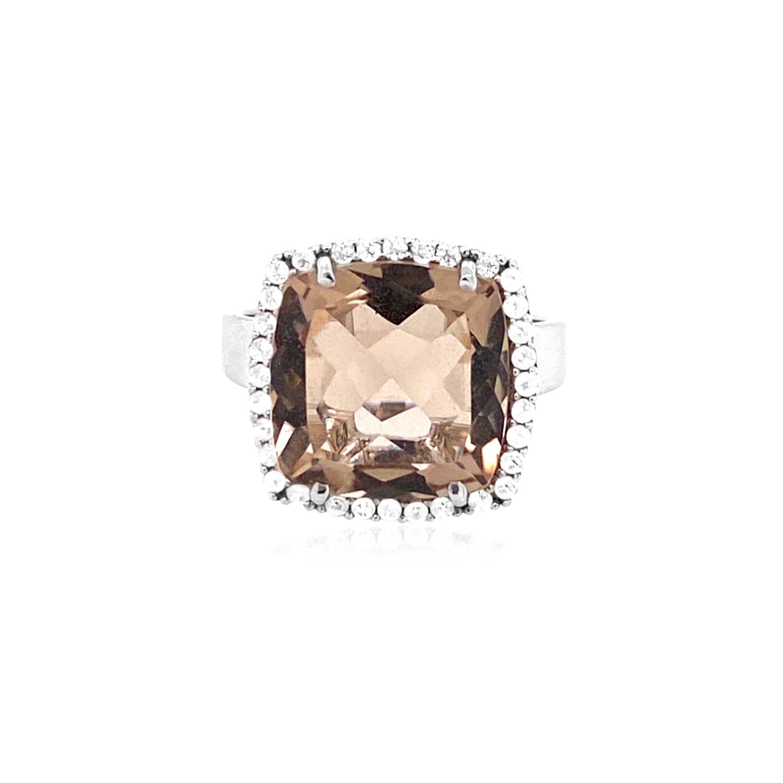 DEUX Ring (1145) - Smoky Quartz /  SS