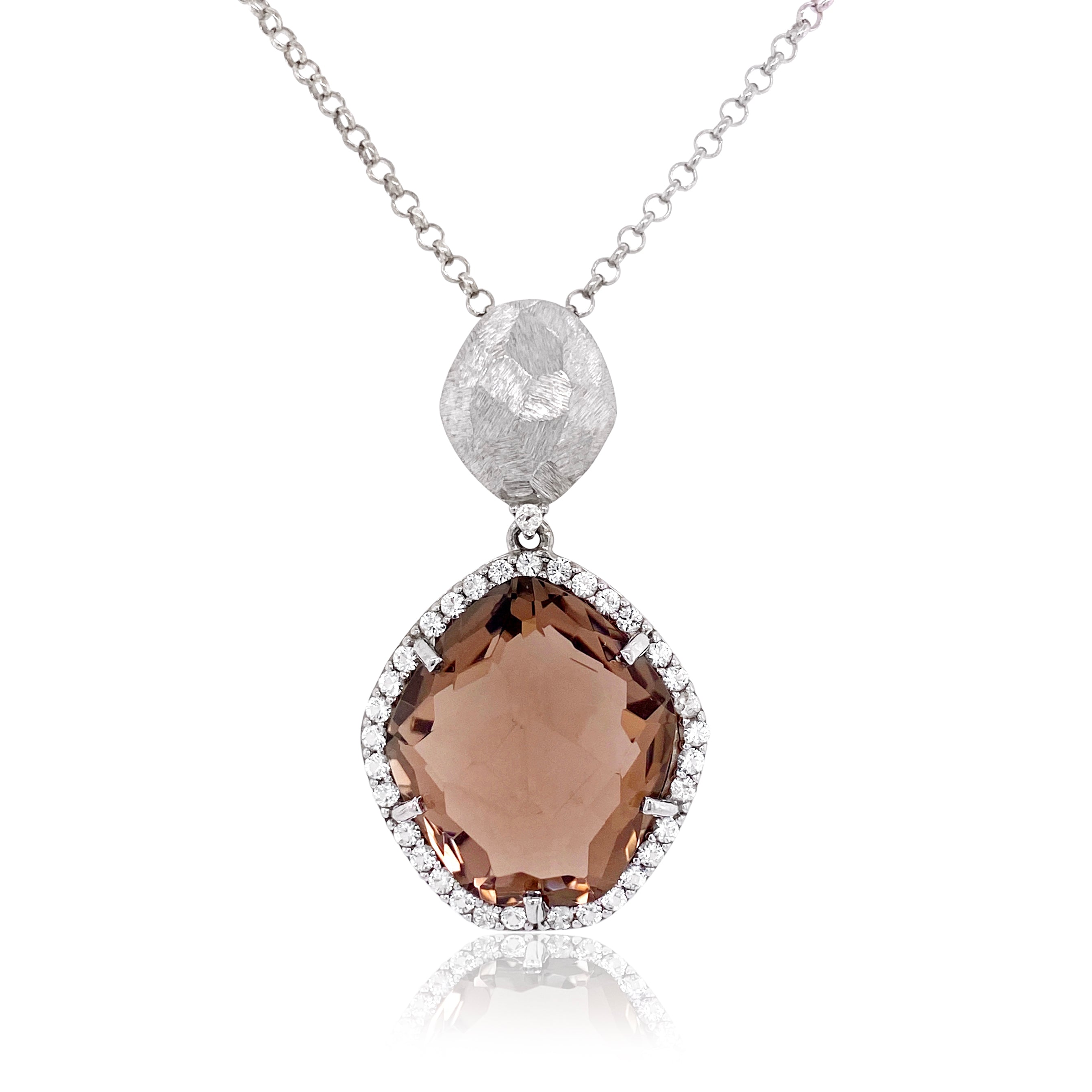 PANORAMA Necklace (1260) - Smoky Quartz /  SS