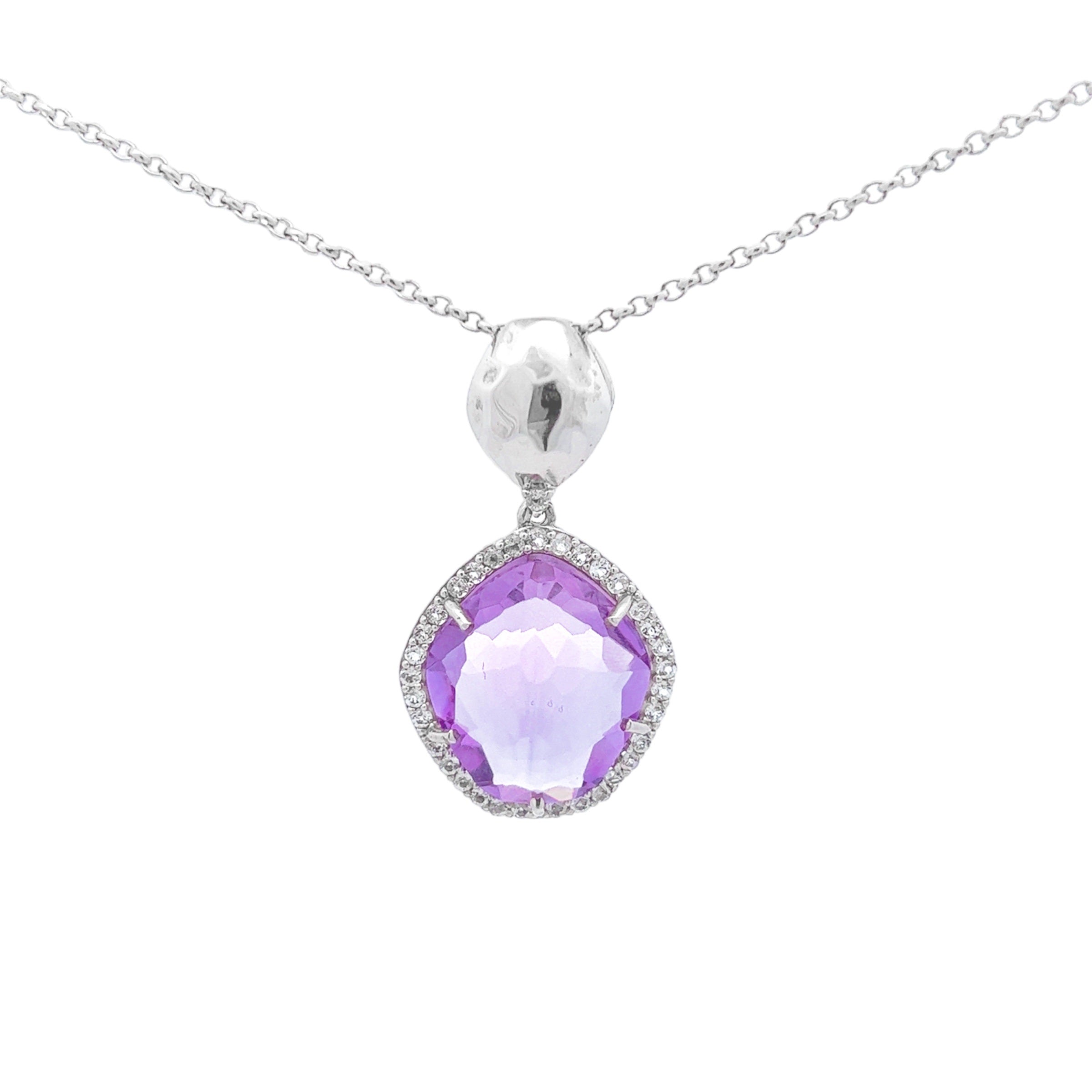 PANORAMA Necklace (1260) - Pink Amethyst / SS