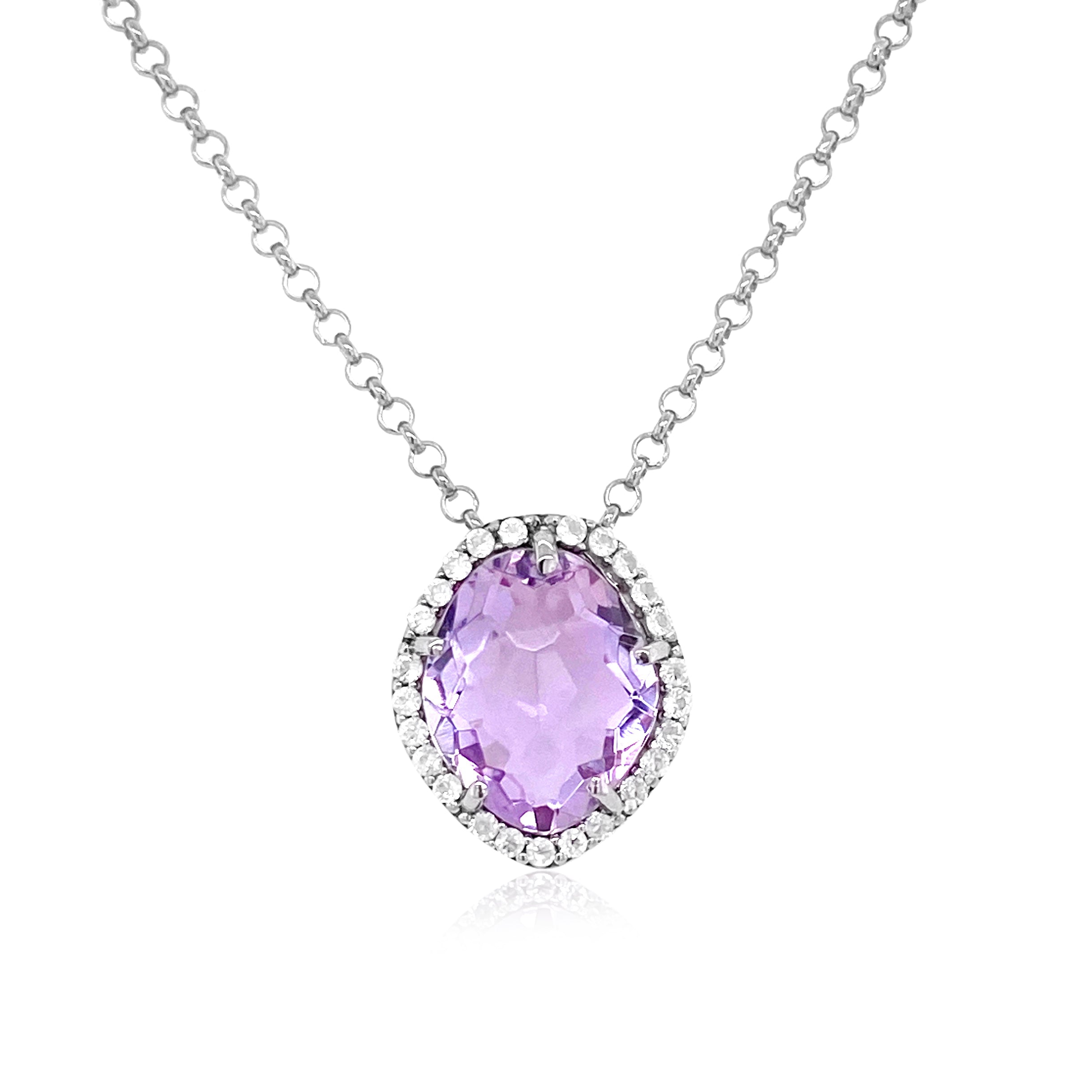 PANORAMA Necklace (1260) - Pink Amethyst / SS